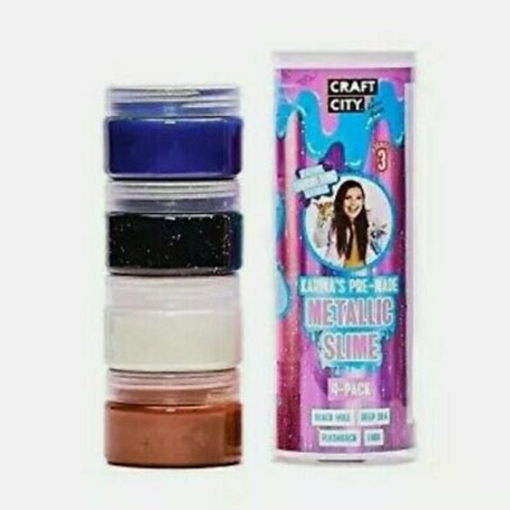 Craft City Karina Garcia Metallic Slime 4 Pack PreMade Slime Ages 8+ New